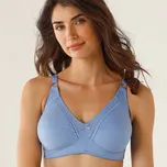 Sada 2 polovyztužených bavlněných podprsenek s ažurou, bez kostic modrá+lila 95C