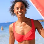 Plavková balkónová podprsenka s kosticemi Solaro korálová 95C