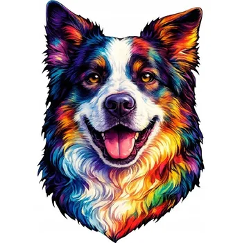 Samolepicí dekorace na vozidlo NÁLEPKA na Auto | BORDER KOLIE PES PŘÍTEL BAREVNÝ POTISK POP