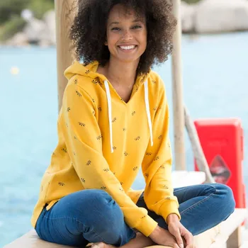 Dámská mikina Moltonová mikina s kapucí a potiskem kari 38/40