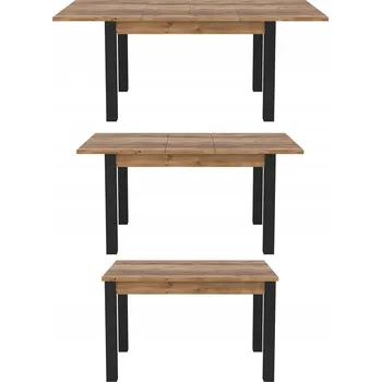 Jídelní stůl Obdélníkový rozkládací stůl Helvetia 130 x 85 x 77 cm černý