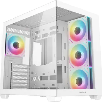 DEEPCOOL CG530 4F bílá Skříň, Middle tower, bez zdroje, ATX, 4× 120mm ARGB ventilátor, 2× USB 3.0, 1× USB-C, průhledná bočnice a přední panel, bílá R-CG530-WHADA4-G-1
