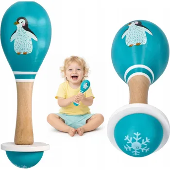 Hračka pro nejmenší MARACAS CHRASTÍTKO S TUČŇÁKEM HRAČKA HUDEBNÍ NÁSTROJ