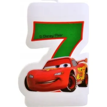 Dortová svíčka Narozeninová svíčka 7 Auta Neon City