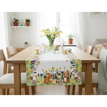 ubrus Velikonoční ubrus - běhoun na stůl EASTERS FRIENDS 60x120 cm Mybesthome