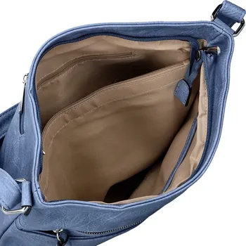 Kabelka Trendy dámská koženková crossbody kabelka Tomila, džínově modrá