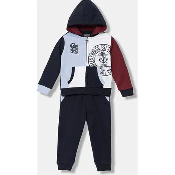 Kojenecká bavlněná tepláková souprava Guess I6RG07.KA6R4.PPY2 námořnická modř 59X, vel. 68-76