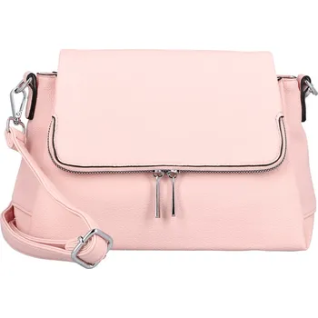 Kabelka Stylová dámská koženková crossbody kabelka Kornelia, světle růžová