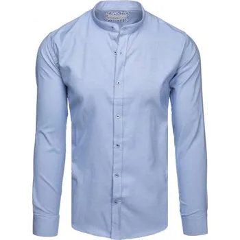 Pánská košile Pánská neformální košile se stojáčkem modrá