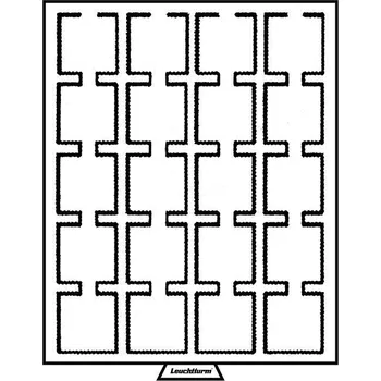 Obal pro sběratelský předmět Leuchtturm Mincovní box MB Leuchtturm, čtvercové přihrádky Velikost otvoru: 50 x 50 mm (20 polí) - Quadrum