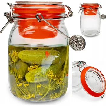 Sklenice ZAVAŘOVACÍ SKLENICE S UZÁVĚREM SKLENICE S TĚSNĚNÍM 1,5L MALÁ ZAVAŘOVACÍ SKLENIČKA ZAVAŘENINY