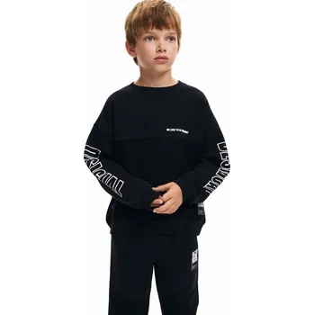 Chlapecká mikina Dětská bavlněná mikina Desigual 24WBSK03 černá 99X, vel. 110-128