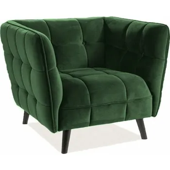 Křeslo Sametové křeslo Castello zelené/wenge