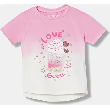 Pánská móda Dětské tričko Guess K6RI07.K6YW4.PPY2 růžová 03X, vel. 122-125