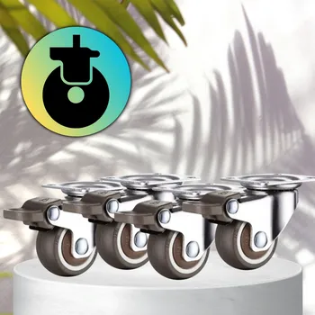 Počítačový stůl Camerazar Sada 4 otočných gumových koleček s brzdou