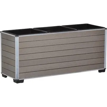 Květináč Květináč GARTENFREUDE, zavlažovací systém, 79 x 27 x 35,5 cm, šedý - B GARTENFREUDE