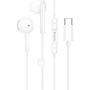 HOCO M95 handsfree sluchátka s mikrofonem / USB-C / 1,2m / bílé