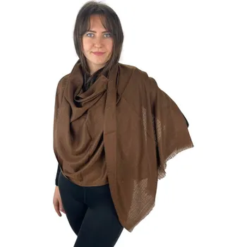 Šátek Dámský šátek 90 x 175 cm Jemný vzor 23-10 - tmavé hnědý