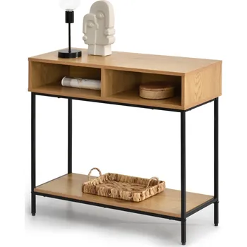 Konferenční stolek Konzolový Stolek Mebel-Partner černá, matný dub 80 x 75 x 30 cm