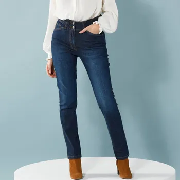 Dámské kalhoty Rovné kalhoty pro menší postavu tmavě modrá 38