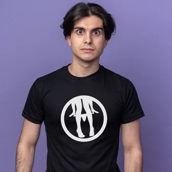 Pánské tričko Tričko Silhouette Circle – minimalistický symbol – Od Máry Velikost triček: L, Barva triček: Černá