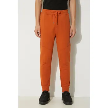 Bavlněné tepláky C.P. Company Diagonal Raised Fleece Lens Sweatpants 17CMSP084A005086W oranžová 22X, vel. XL