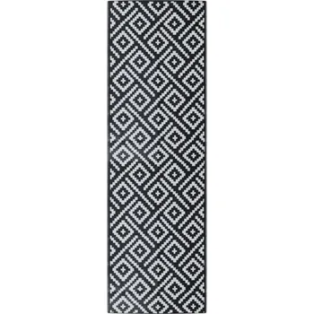 Koberec Koberec ARAKIL bílo-černý 80 x 250 cm, oboustranný, žakárový