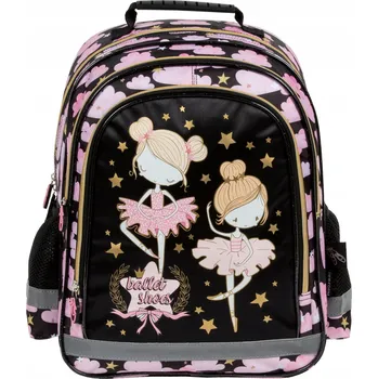 Školní batoh Školní batoh Derform s více přihrádkami, černá, růžová