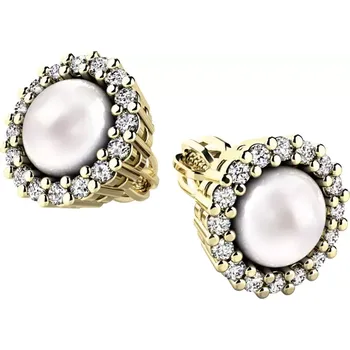 Náušnice Perlové náušnice se zirkony 10930-ZL-ZIR-FW
