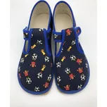 Beda zdravé flexibilní barefoot bačkůrky, UŽŠÍ BF-060010/W/02 - Modrý fotbal Velikost EU: 28, vnitřní délka: 180, vnitřní šířka: 71