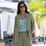 Splývavý blejzr s 3/4 rukávy khaki 36