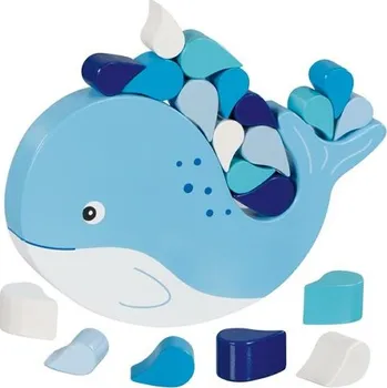 Dřevěná hračka Goki Balanční dřevěná velryba - dřevěná