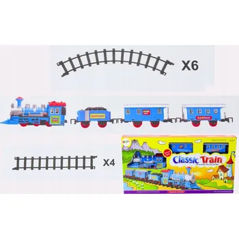 Vláček a vláčkodráha Vláčkodráha s 3 Vagóny na Baterie, Koleje, Světelné a Zvukové Efekty