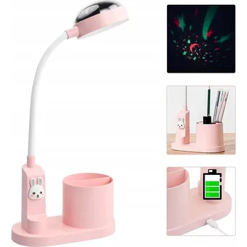 Lampička LED STOLNÍ LAMPA PRO DĚTI BEZDRÁTOVÁ LAMPičKA S PROJEKCÍ HVĚZD