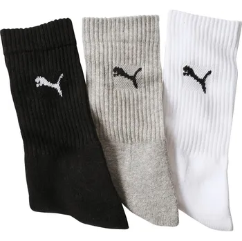 Pánské ponožky Sada 3 párů ponožek PUMA Crew šedá+bílá+černá 43-46