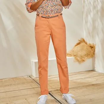 Dámské kalhoty Strečové chino kalhoty meruňková 48