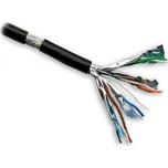 DATACOM S/FTP drát CAT7 PE,Fca 100m, plášť černý OUTDOOR