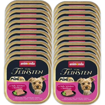Krmivo pro psa ANIMONDA Vom Feinsten mini adult telecí maso/šunka/bazalka 24x100g