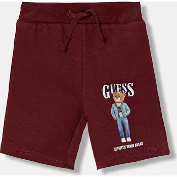 Pánská móda Dětské bavlněné šortky Guess N6RD02.KAD74.PPY2 burgundské 83X, vel. 122-125
