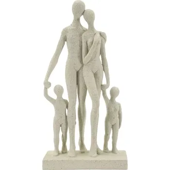 Dekorativní soška Family Stons 30,5 cm krémová