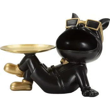 Dekorativní soška Dog Buddy černo-zlatá