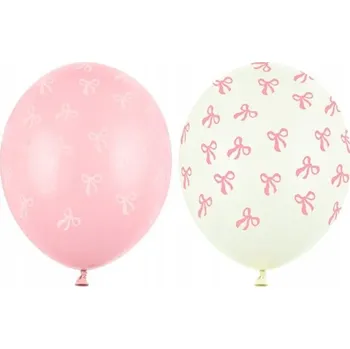 Balónky "Mašličky", růžovo-bílé, PartyDeco, 12". 50 ks