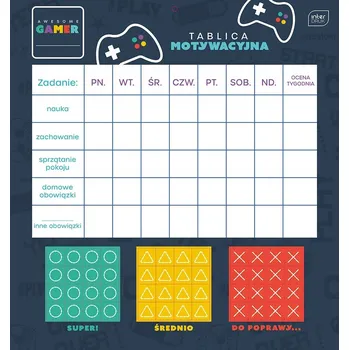 Obraz Motivační organizační tabule, plánovač času 32x34 cm + samolepky Interdruk