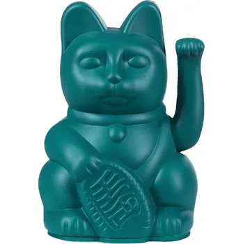 Figurka Donkey Kočka pro štěstí Maneki Neko Tmavě zelená 9,8cm