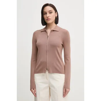 Dámský svetr Kardigan Calvin Klein K20K207943 hnědá 82X, vel. L