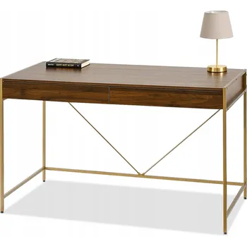 Psací stůl Obdélníkový psací stůl Mebel-Partner 123 x 60 x 76 cm ořech, zlatý