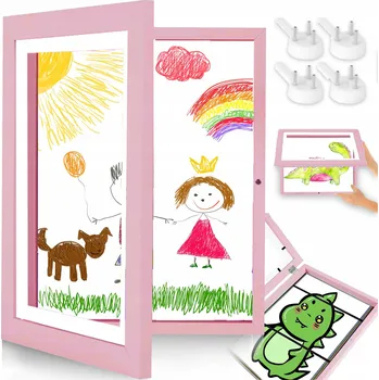 Obraz RÁMEČEK S OTEVÍRATELNÝMI OBRÁZKY A FOTOGRAFIEMI DĚTÍ S ÚLOŽNÝM PROSTOREM