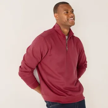 Pánská mikina Mikina se stojáčkem na zip tmavě růžová 87/96 (M)