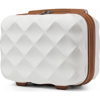 Kosmetický kufr KONO ultralehké skořepinové toaletní pouzdro - ABS/polykarbonát - krémová - 10L K2395L