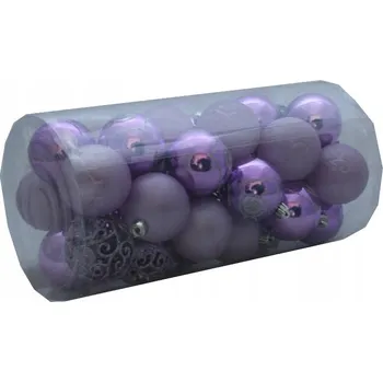 Vánoční dekorace Vánoční Baňky nerozbitné šedé 6cm Tubus 30ks